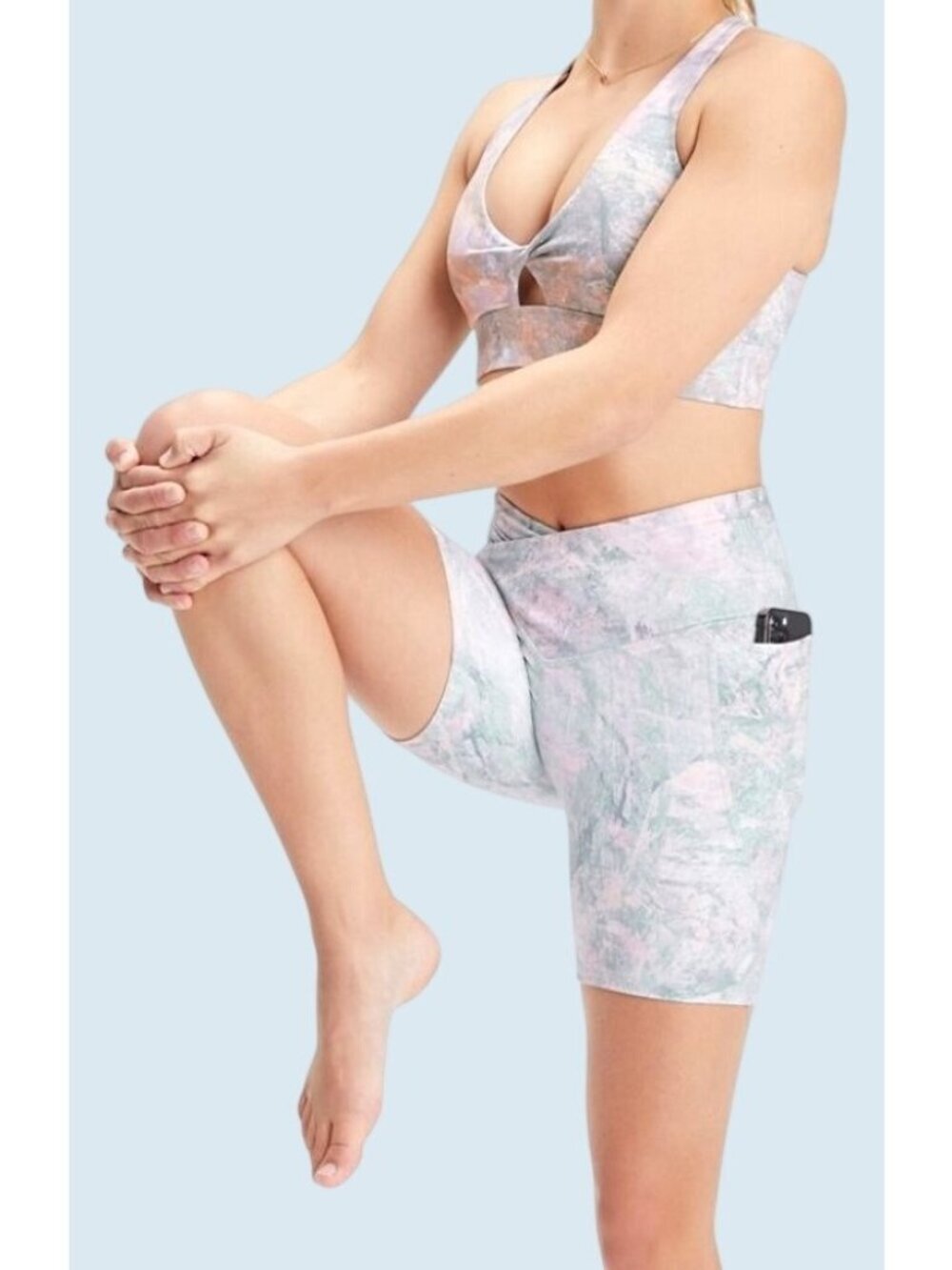 FABLETICS Purelux Hi Waisted Crossover  Shorts & Top Activewear Set Size M